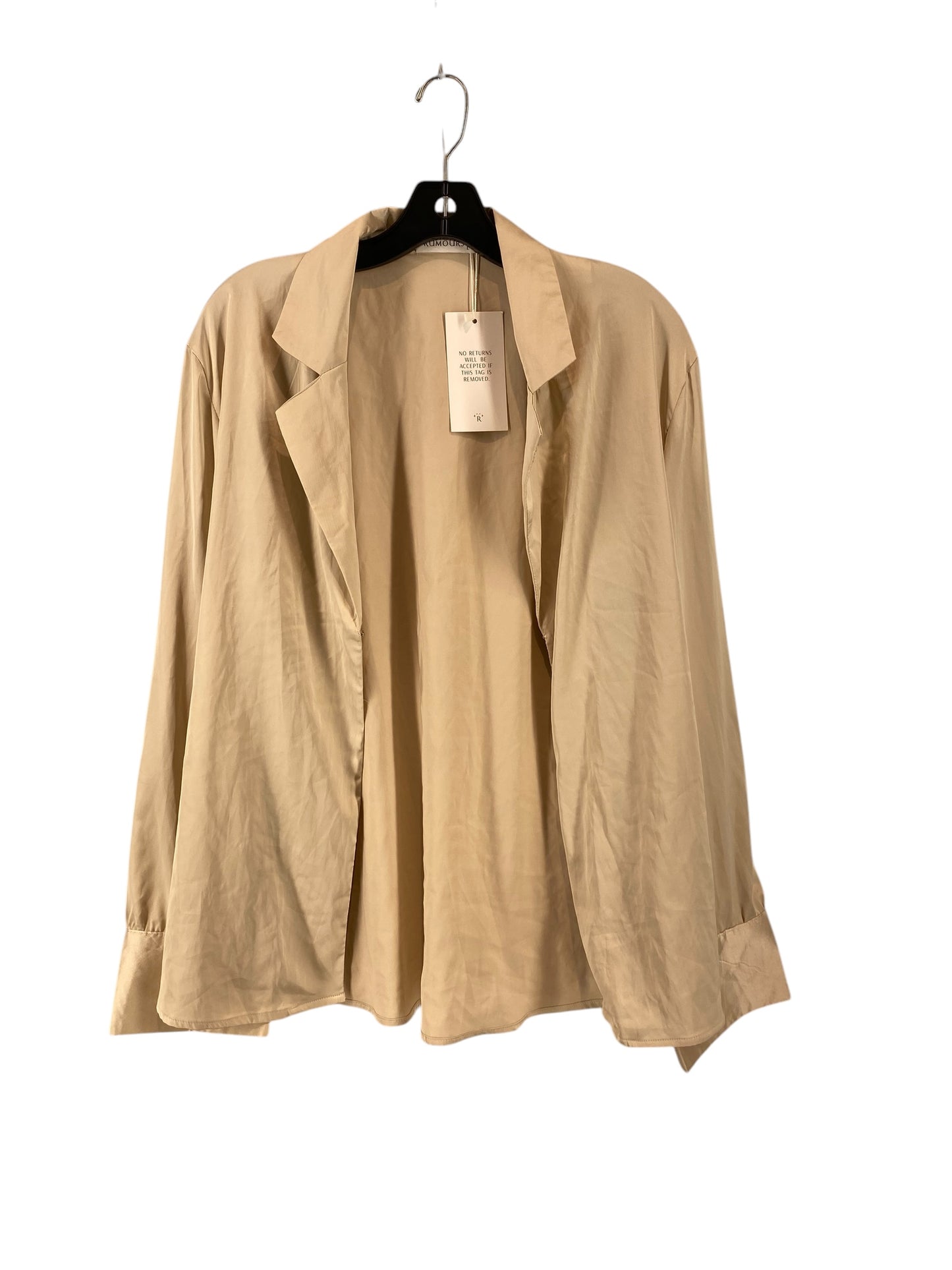 Blouse Long Sleeve By Clothes Mentor In Beige, Size: L