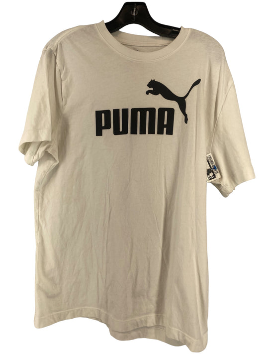 White Top Short Sleeve Puma, Size L