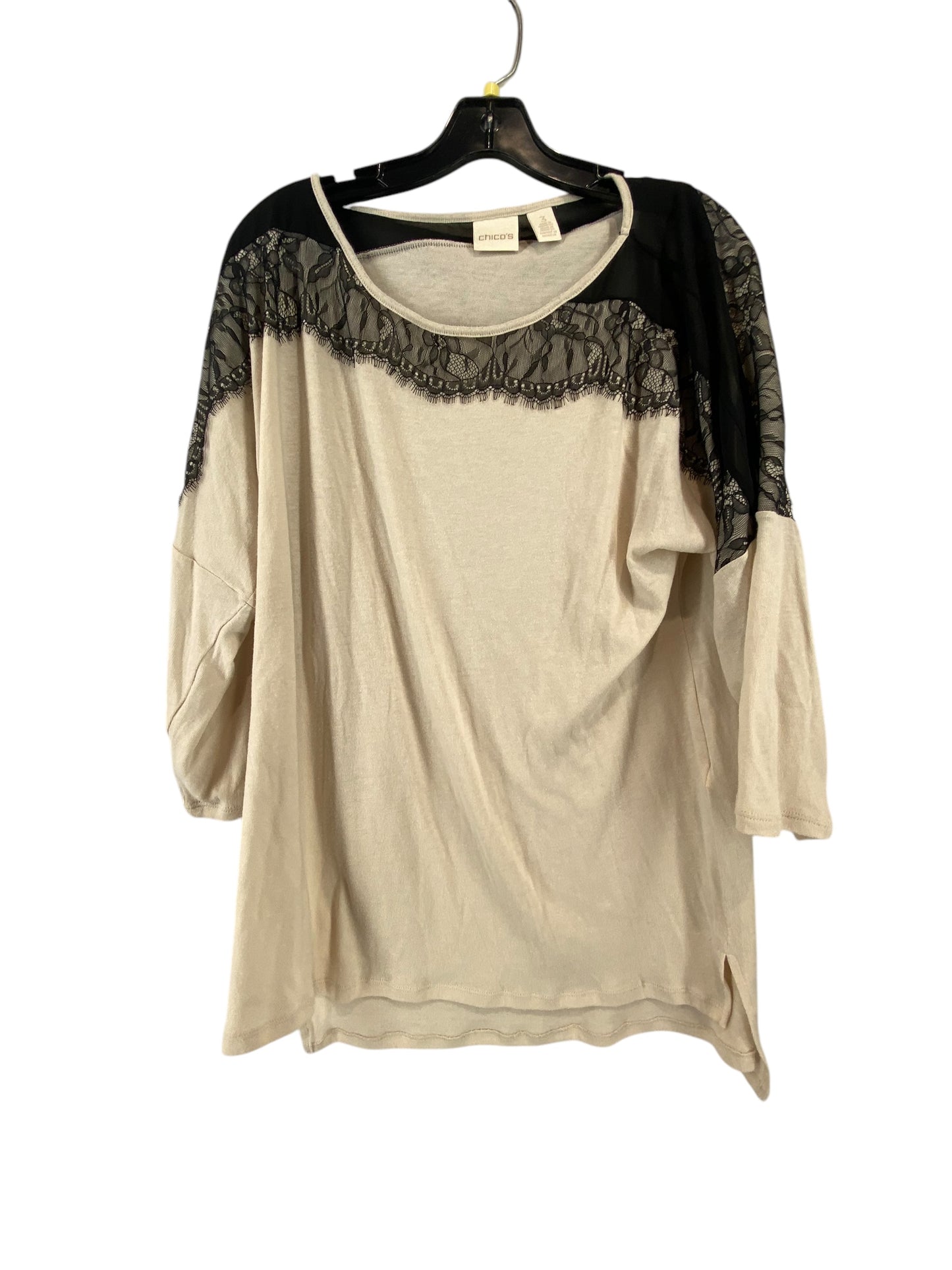 Top Long Sleeve By Chicos In White