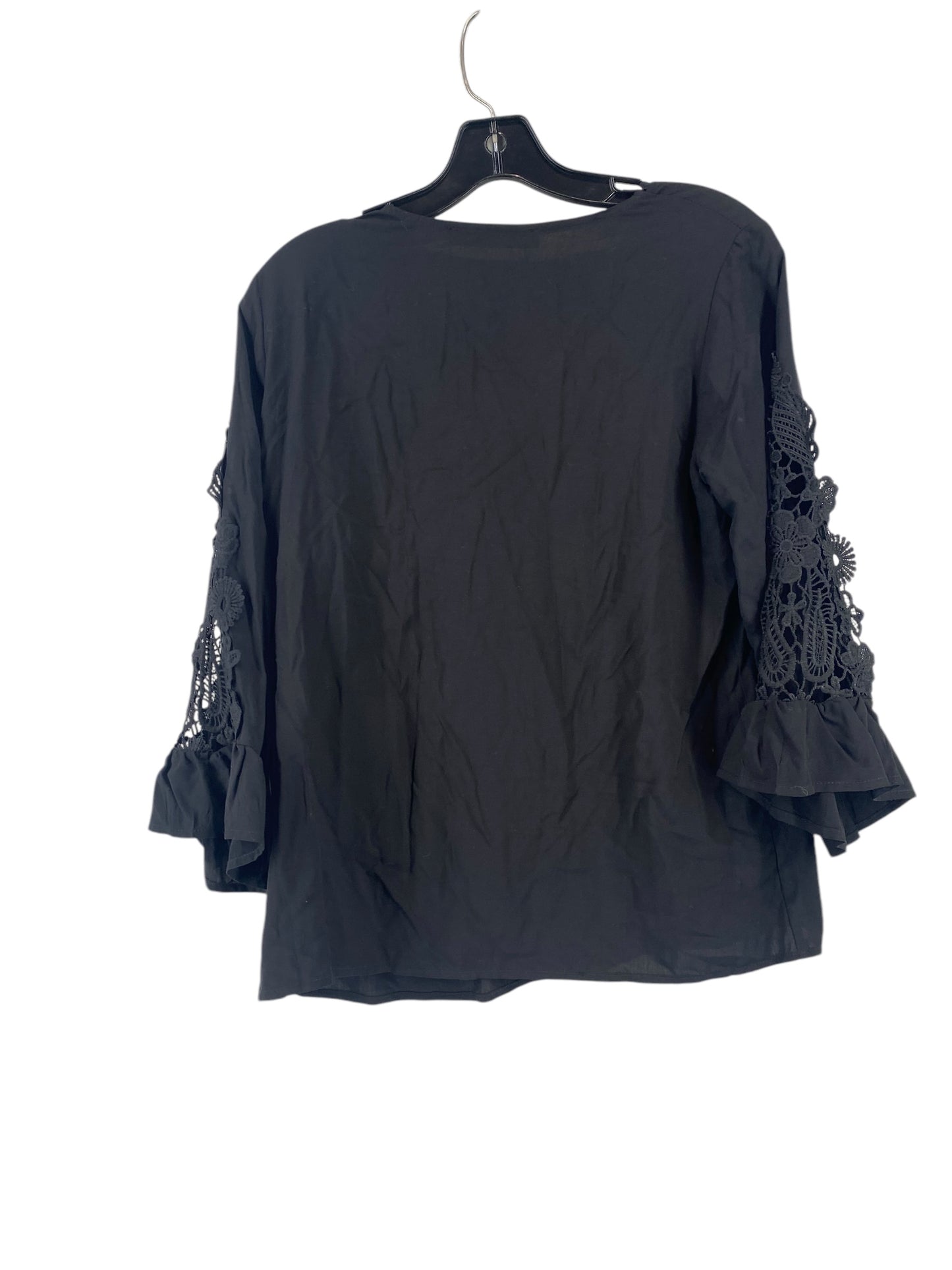 Top 3/4 Sleeve By Clothes Mentor In Black, Size: M