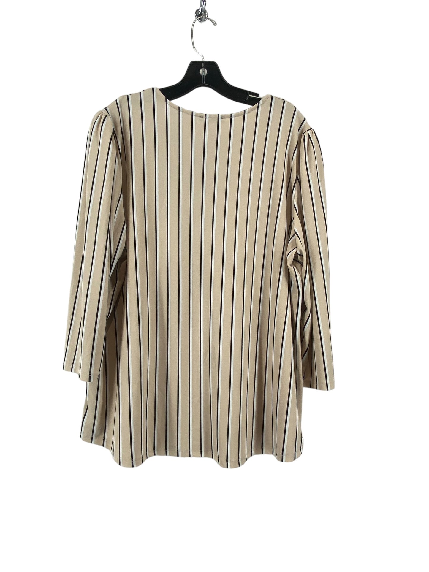 Striped Pattern Top 3/4 Sleeve Adrianna Papell, Size 1x