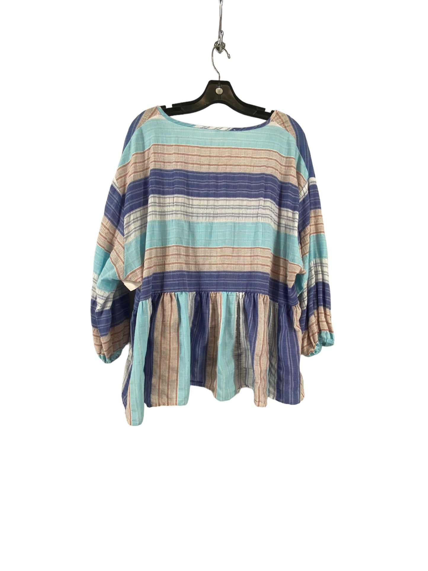 Striped Pattern Top 3/4 Sleeve Crescent Drive, Size M