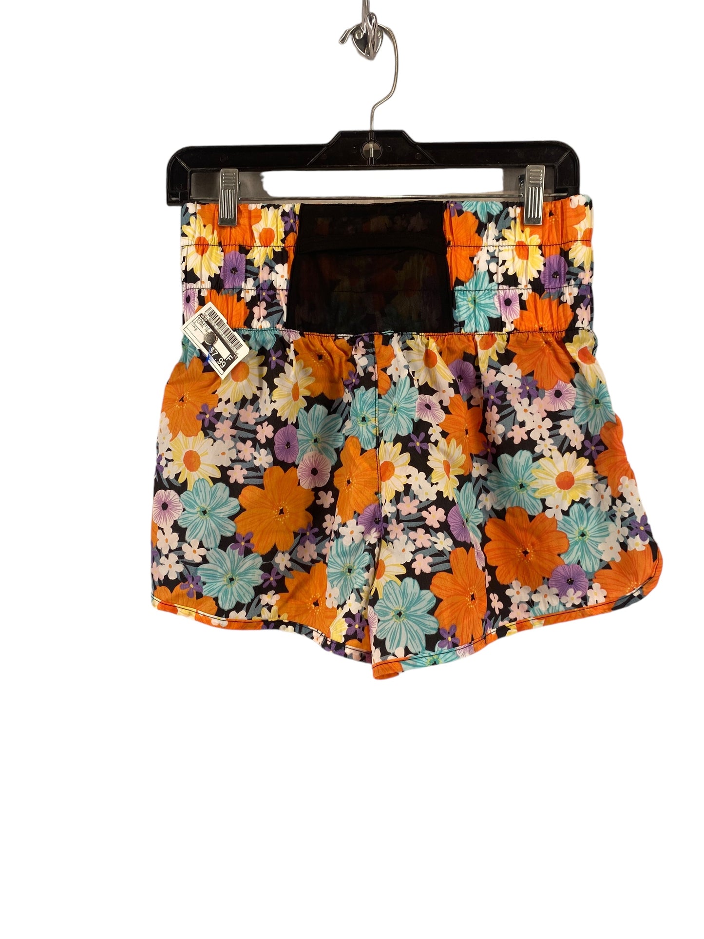 Floral Print Athletic Shorts Dip, Size S