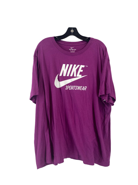 Purple Athletic Top Short Sleeve Nike, Size Xxl