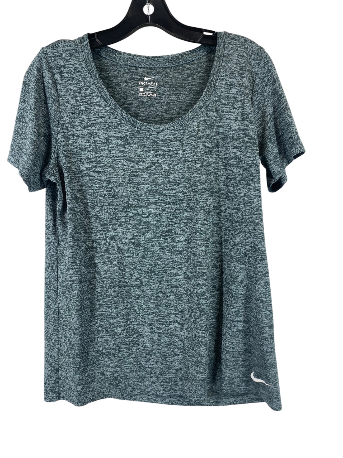 Athletic Top Short Sleeve By Nike In Grey, Size: L