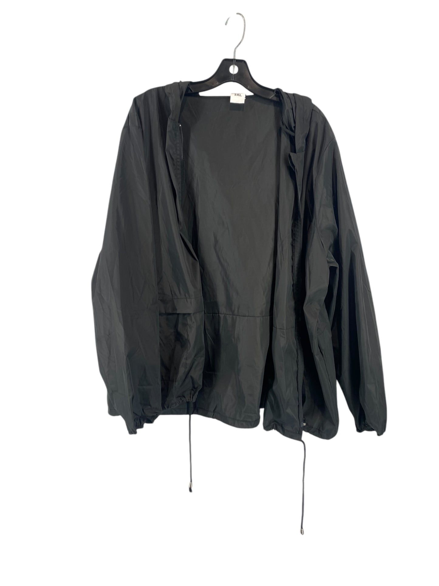 Jacket Windbreaker By Clothes Mentor In Black, Size: 3x