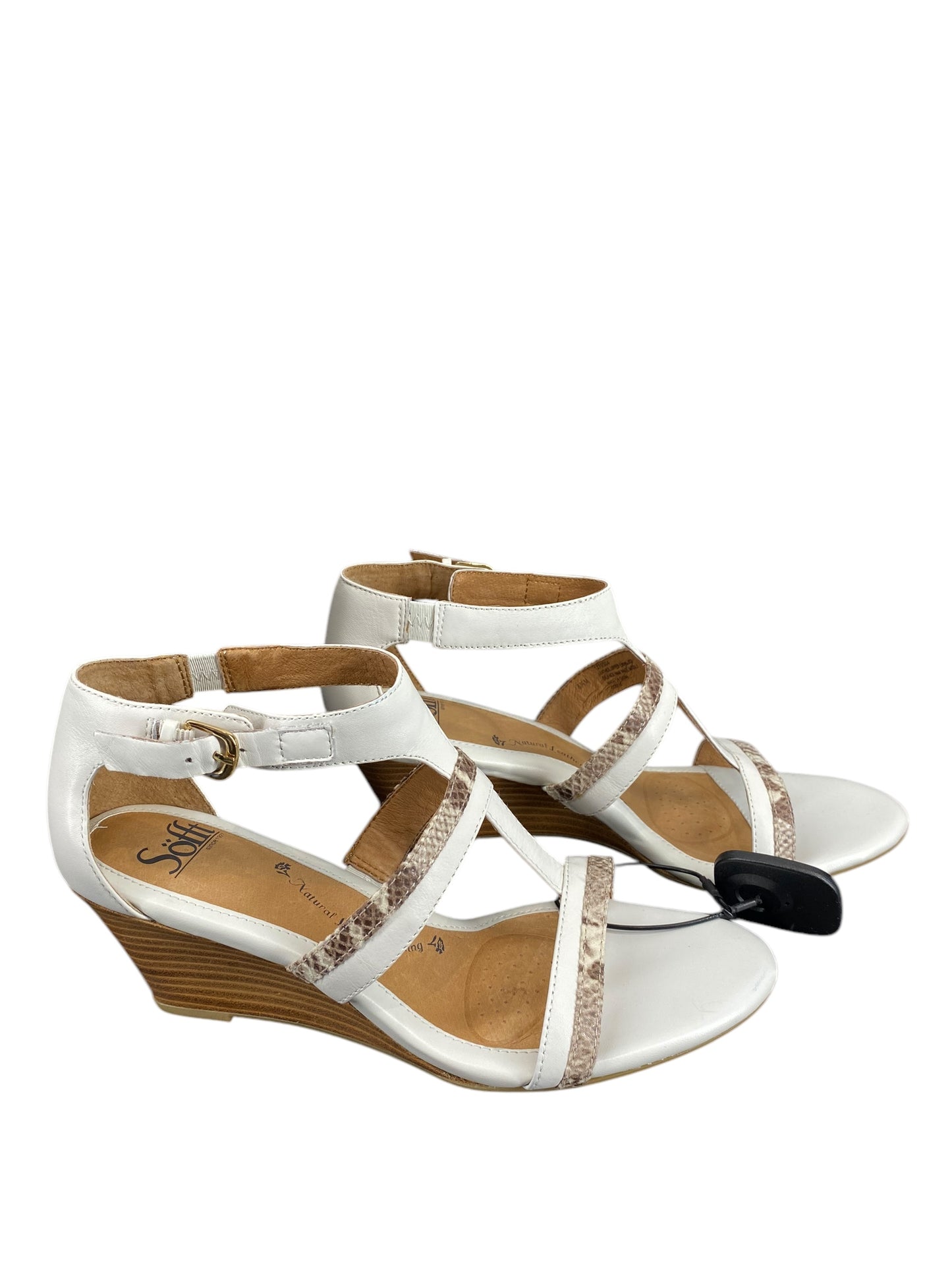 Sandals Heels Wedge By Sofft In White, Size: 8.5