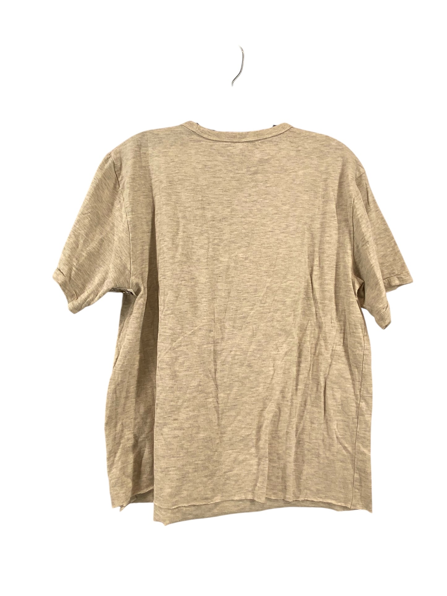 Top Short Sleeve Basic By Lucky Brand In Tan, Size: Xl