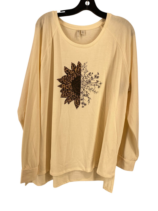 Top Long Sleeve By Cato In Cream, Size: Xl