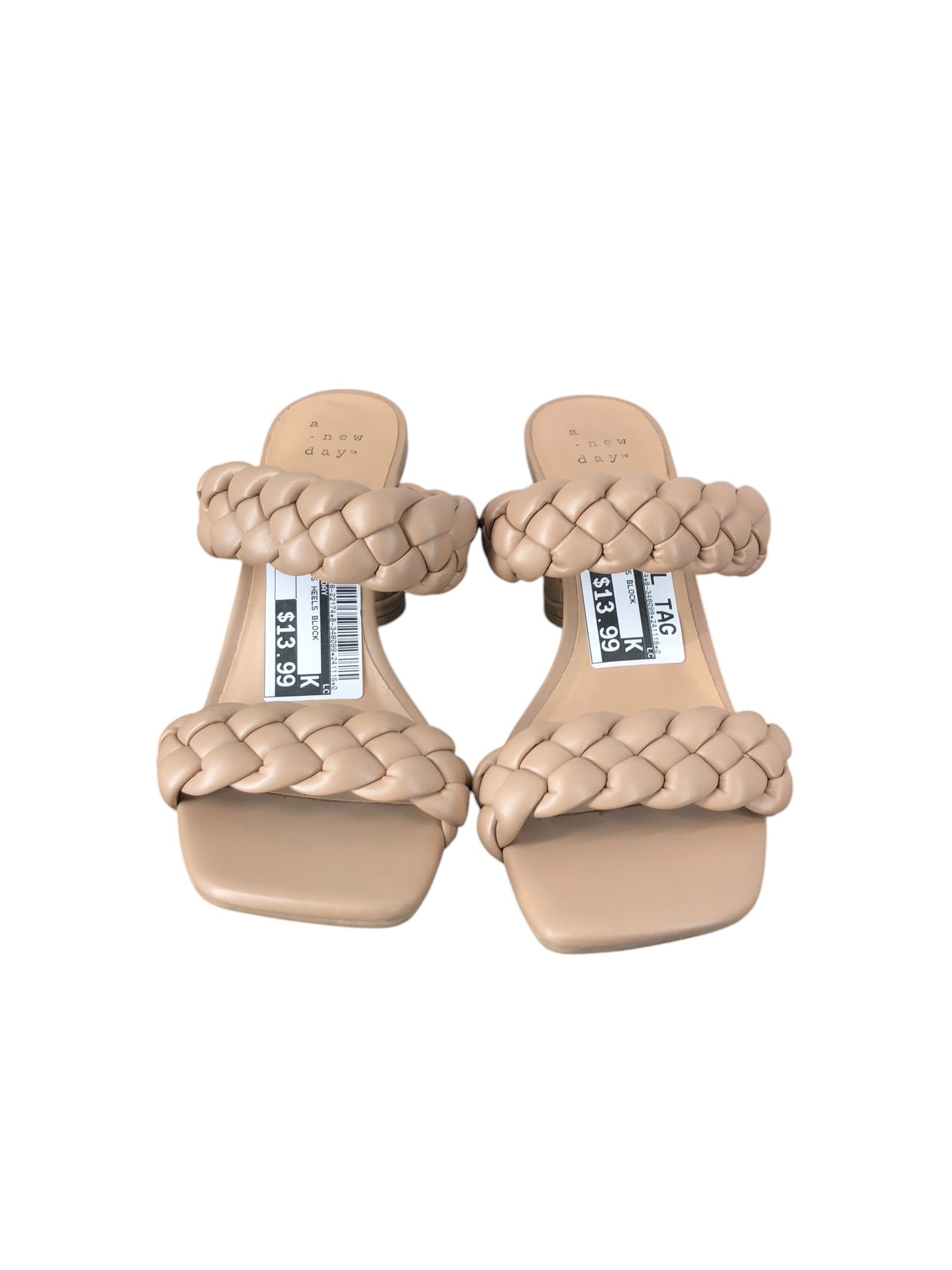 Sandals Heels Block By A New Day In Tan, Size: 6