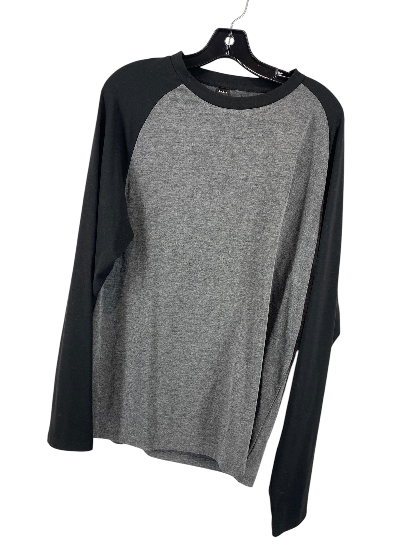 Top Long Sleeve Basic By Shein In Grey, Size: L