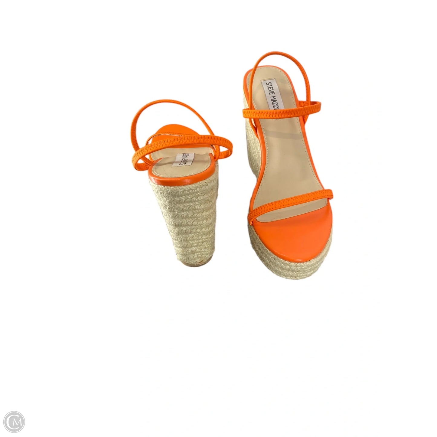 Sandals Heels Wedge By Steve Madden In Orange, Size: 8.5