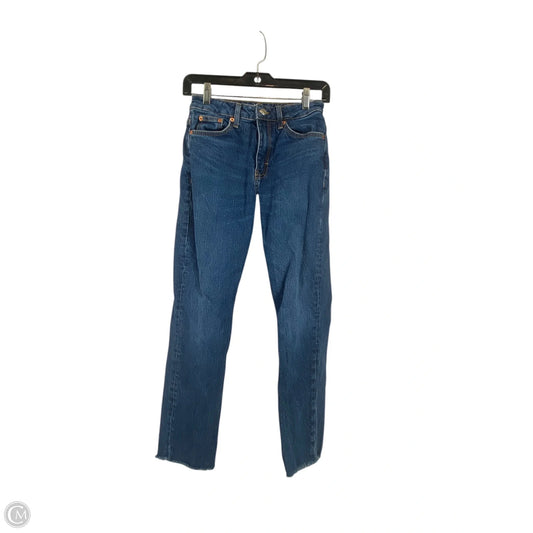Jeans Straight By Top Shop In Blue Denim, Size: 0