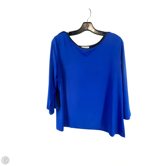 Top 3/4 Sleeve By Carmen By Carmen Marc Valvo In Blue, Size: L