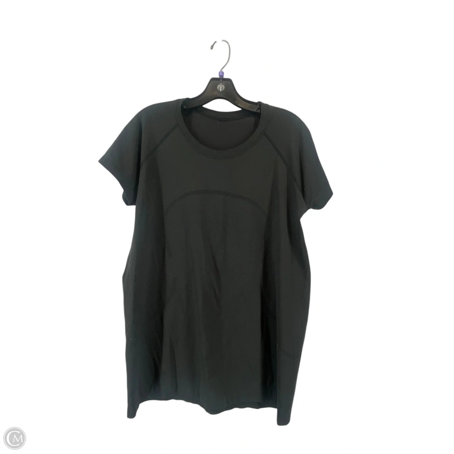 Athletic Top Short Sleeve By Lululemon In Black, Size: L