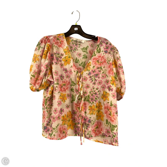 Top Short Sleeve By Rose And Olive In Floral Print, Size: M