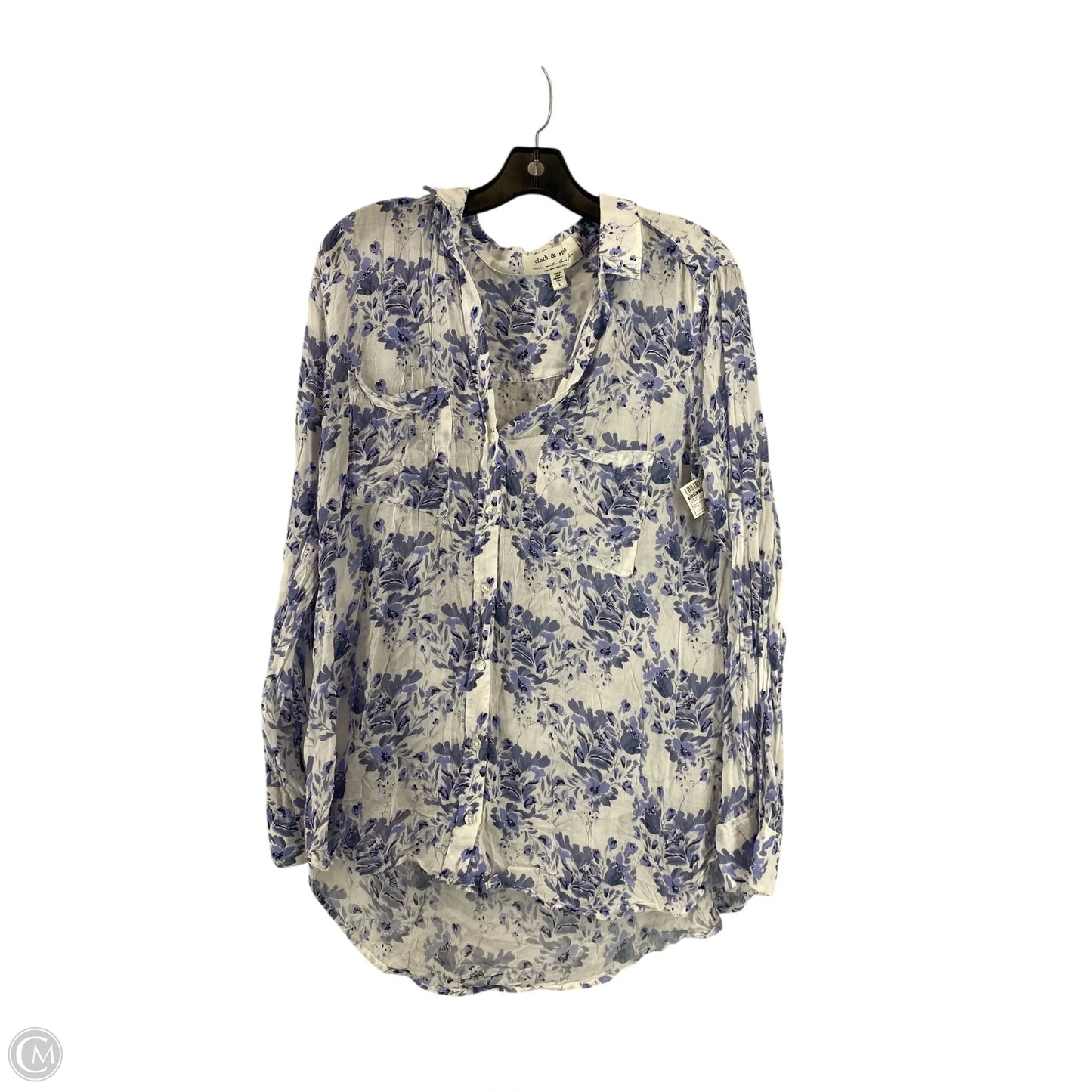 Top Long Sleeve By Cloth & Stone In Floral Print, Size: L