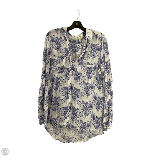 Top Long Sleeve By Cloth & Stone In Floral Print, Size: L