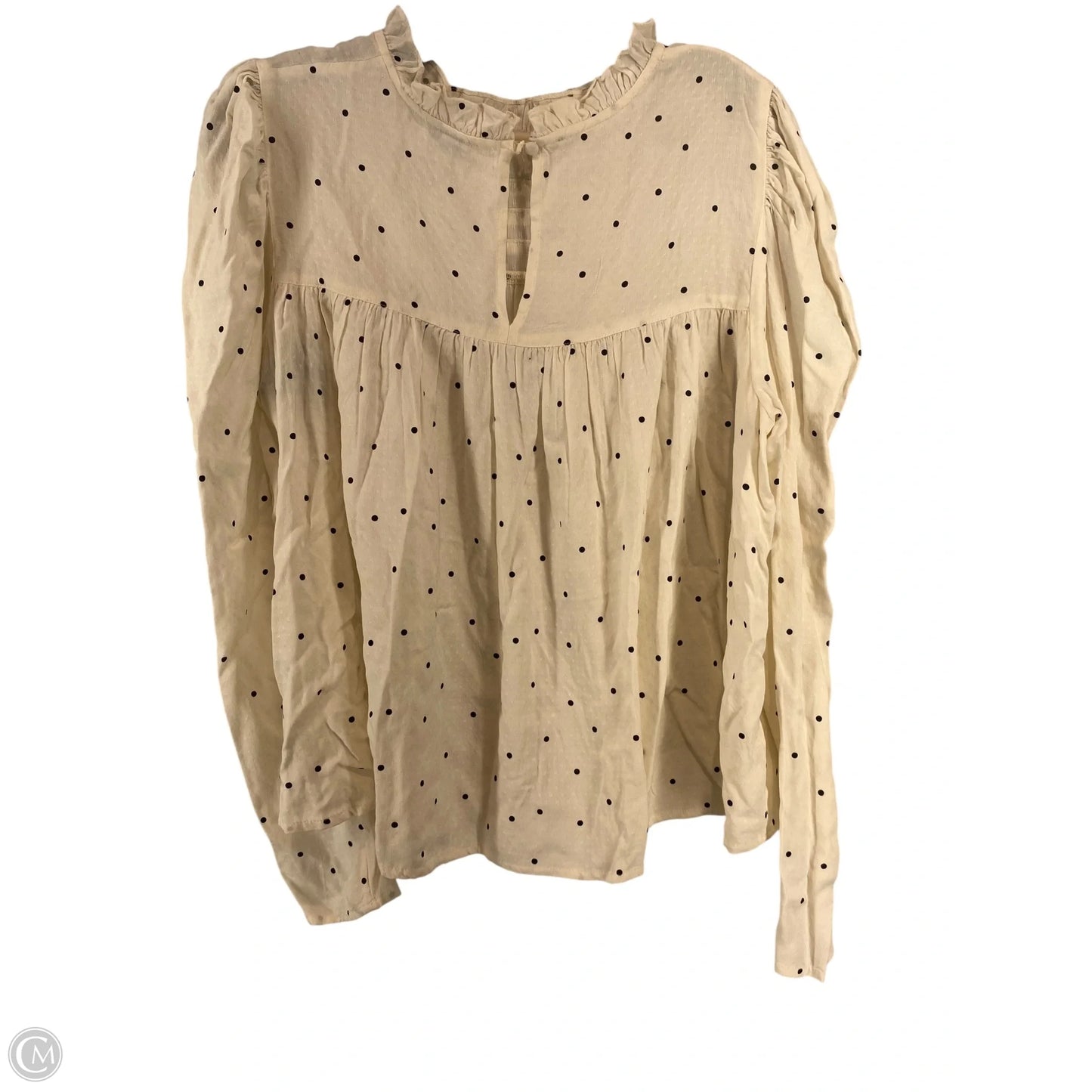 Top Long Sleeve By A New Day In Polkadot Pattern, Size: M
