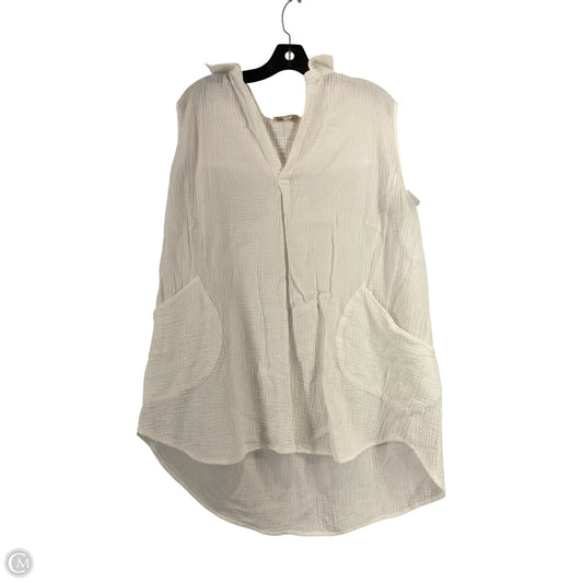 Top Sleeveless By Cynthia Rowley In White, Size: 2x