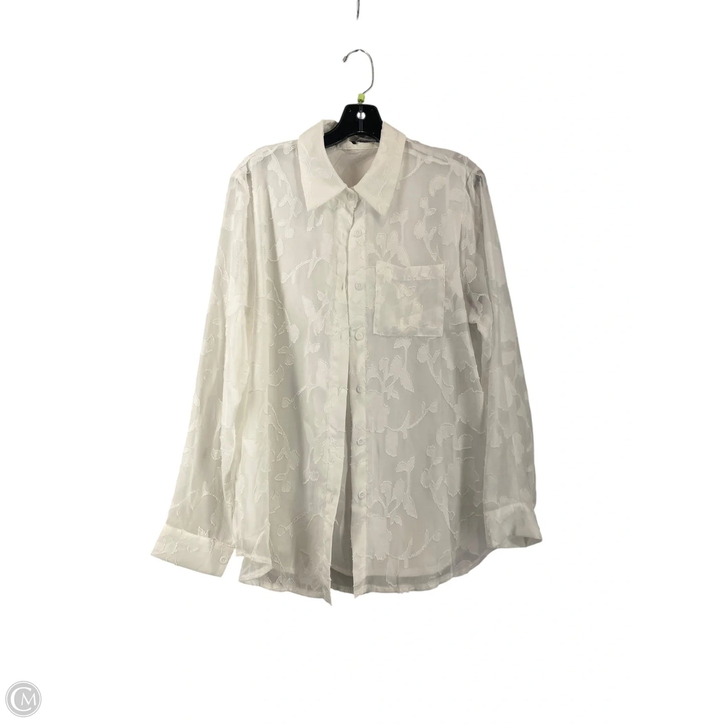 Top Long Sleeve By Cmc In White, Size: L