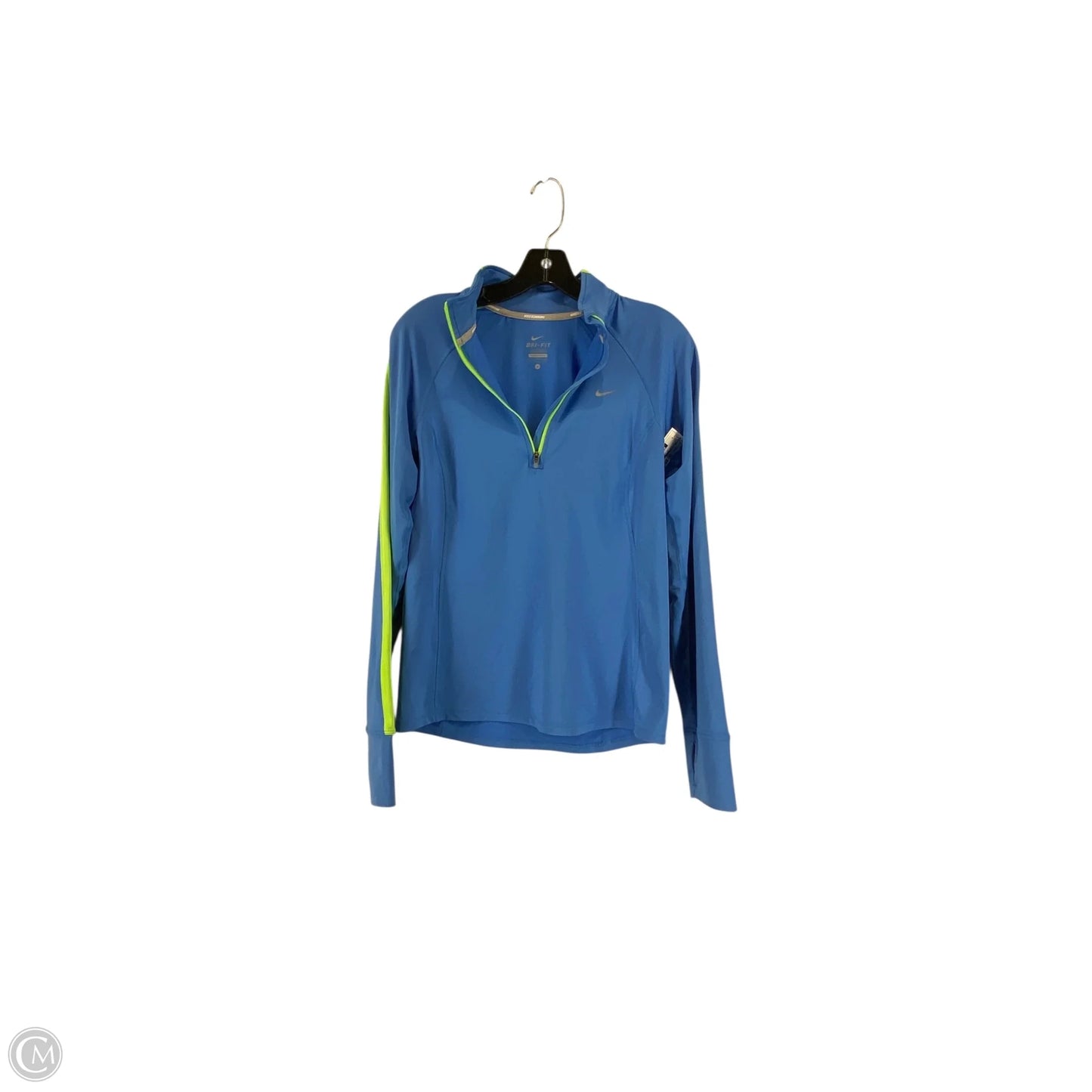 Athletic Top Long Sleeve Collar By Nike Apparel In Blue, Size: S