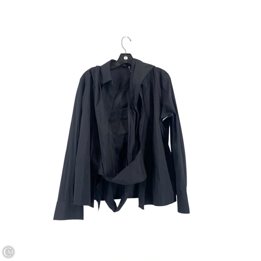 Blouse Long Sleeve By Ann Taylor In Black, Size: 14