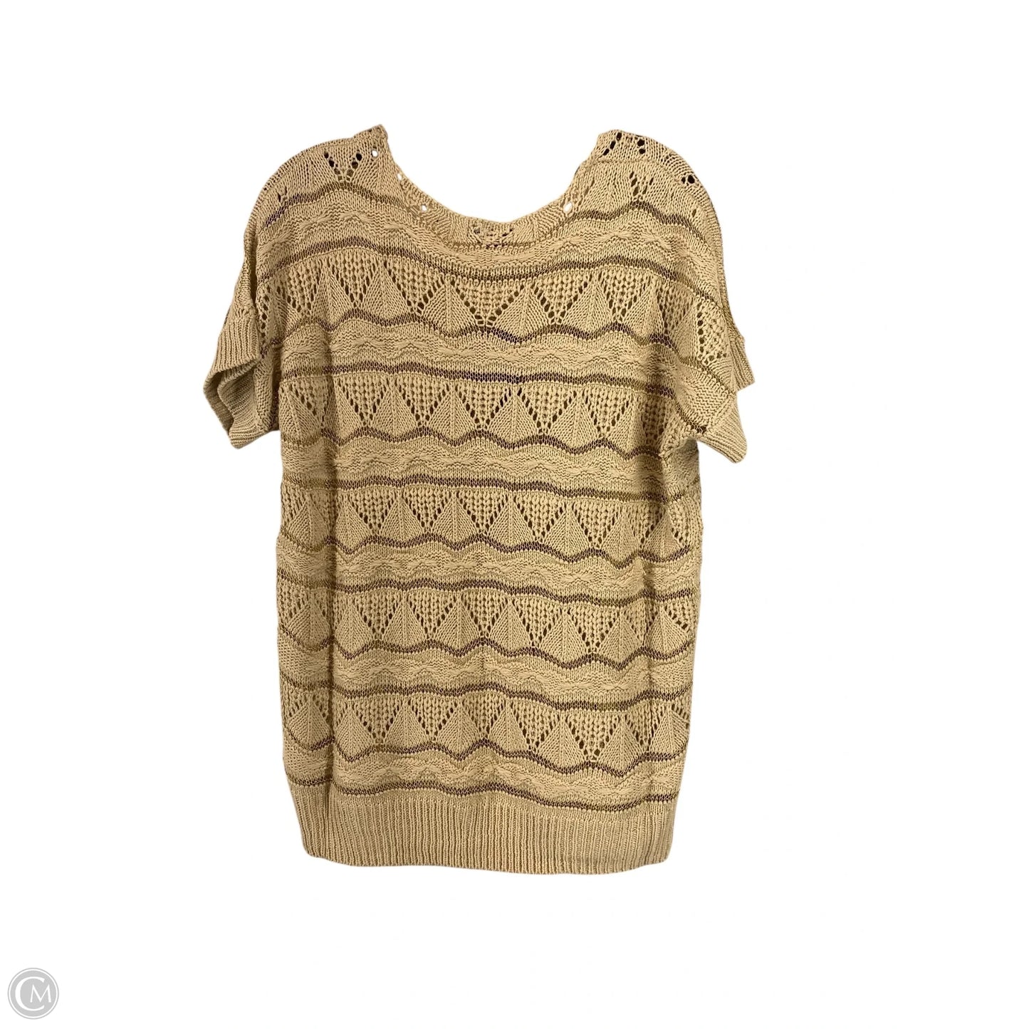 Top Short Sleeve By Cme In Tan, Size: M
