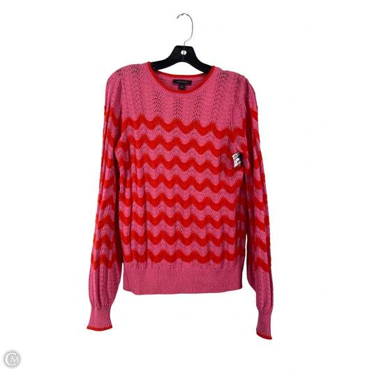 Top Long Sleeve By Ann Taylor In Pink & Red, Size: Xs