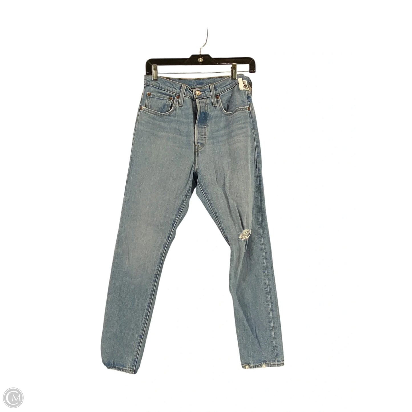 Jeans Straight By Levis In Blue Denim, Size: 28