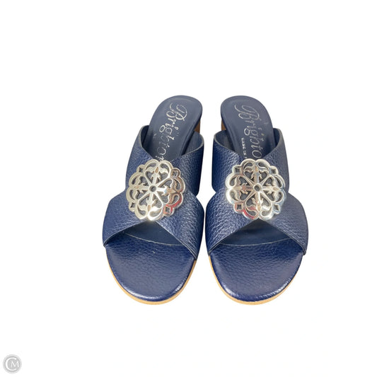 Sandals Heels Block By Brighton In Navy, Size: 6