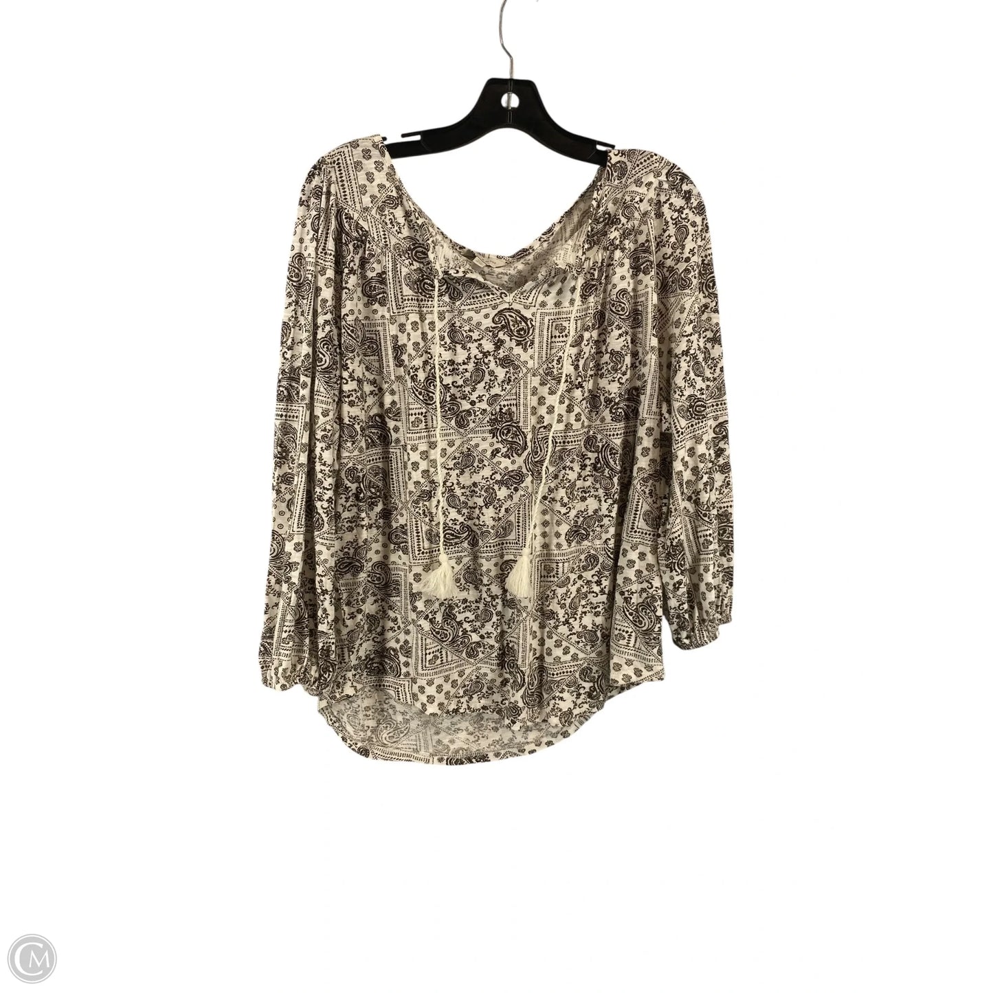 Top Long Sleeve By Lucky Brand In Paisley Print, Size: S