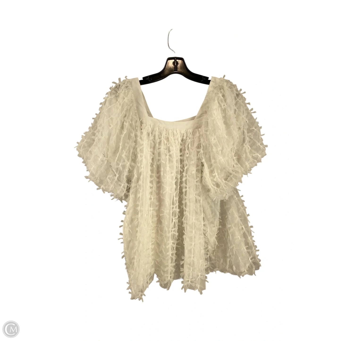 Blouse Short Sleeve By Fantastic Fawn In White, Size: M