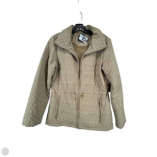 Jacket Puffer & Quilted By Ellen Tracy In Tan, Size: M