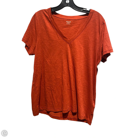 Top Short Sleeve Basic By Madewell In Orange, Size: M