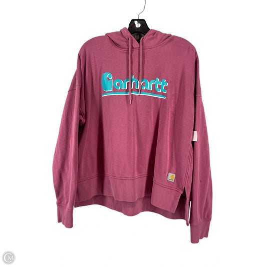 Sweatshirt Hoodie By Carhartt In Pink, Size: L