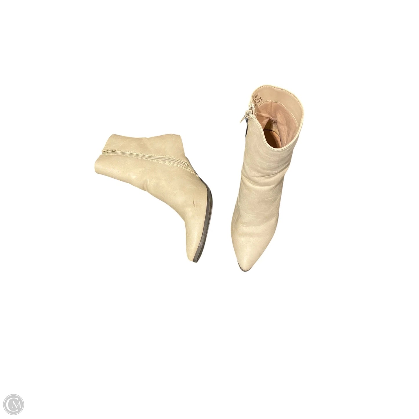 Boots Ankle Heels By Cmc In Cream, Size: 9