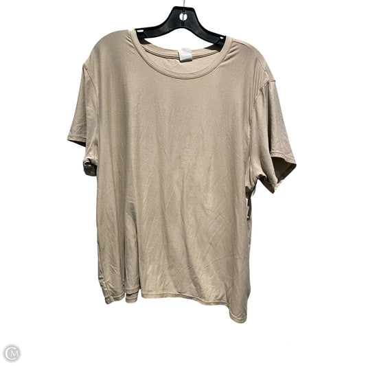 Athletic Top Short Sleeve By Athletic Works In Tan, Size: Xxl