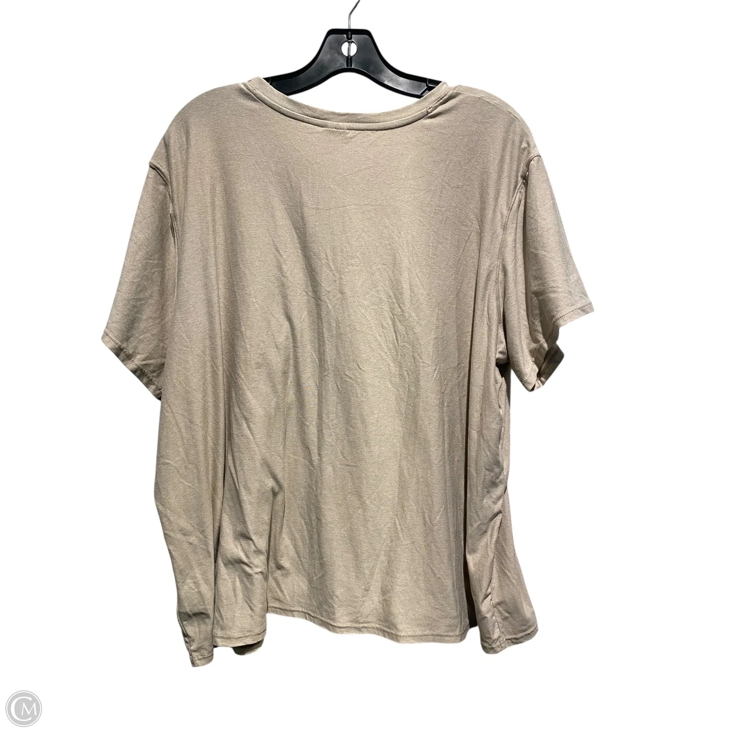 Athletic Top Short Sleeve By Athletic Works In Tan, Size: Xxl