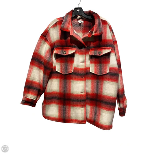 Jacket Shirt By Dip In Plaid Pattern, Size: 1x