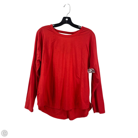 Athletic Top Long Sleeve Crewneck By All In Motion In Red, Size: M