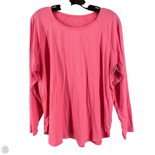 Athletic Top Long Sleeve Crewneck By Ideology In Pink, Size: 1x