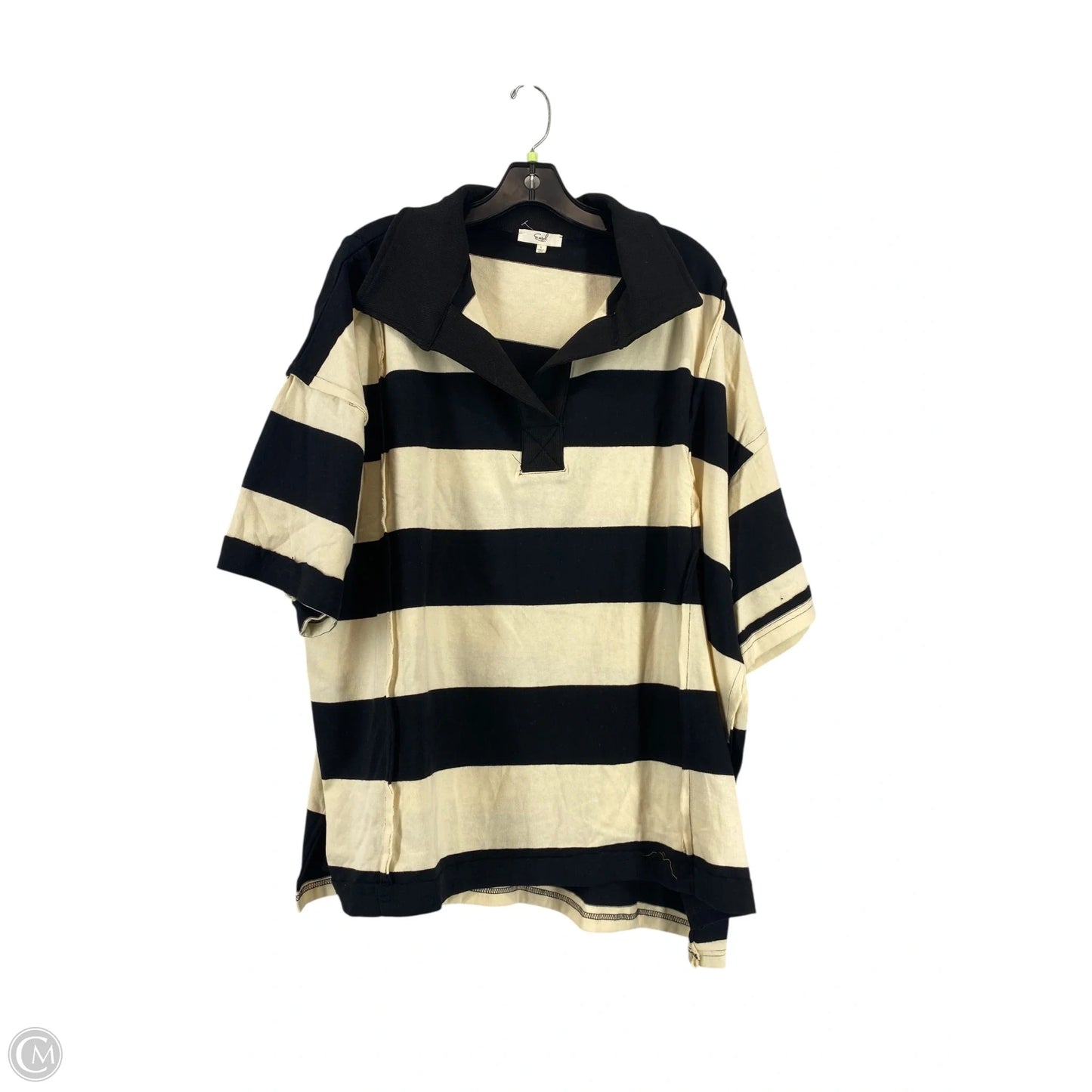 Top Short Sleeve By Easel In Striped Pattern, Size: L