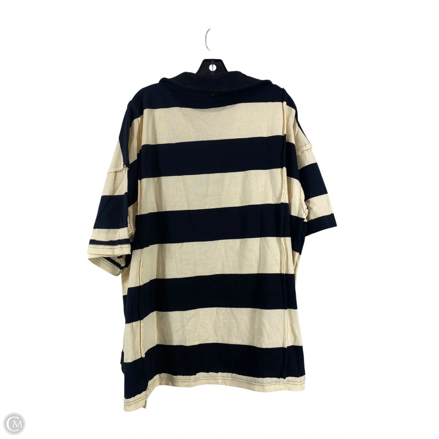 Top Short Sleeve By Easel In Striped Pattern, Size: L