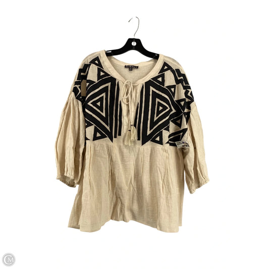 Top Short Sleeve By See And Be Seen In Tan, Size: 2x