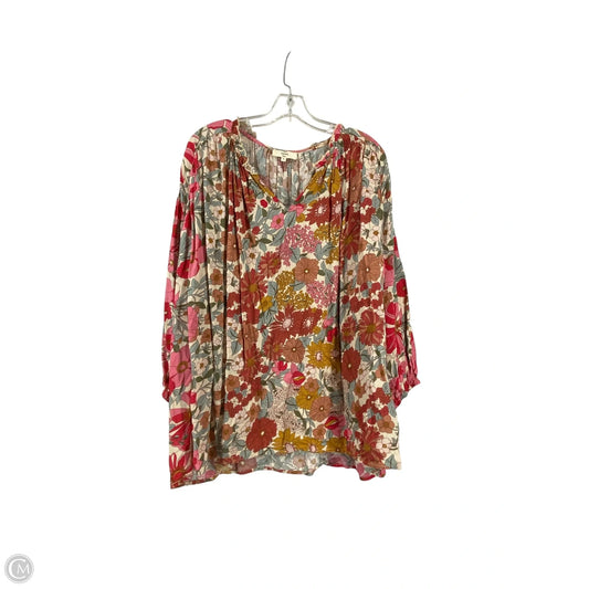 Top Long Sleeve By Entro In Floral Print, Size: Xl