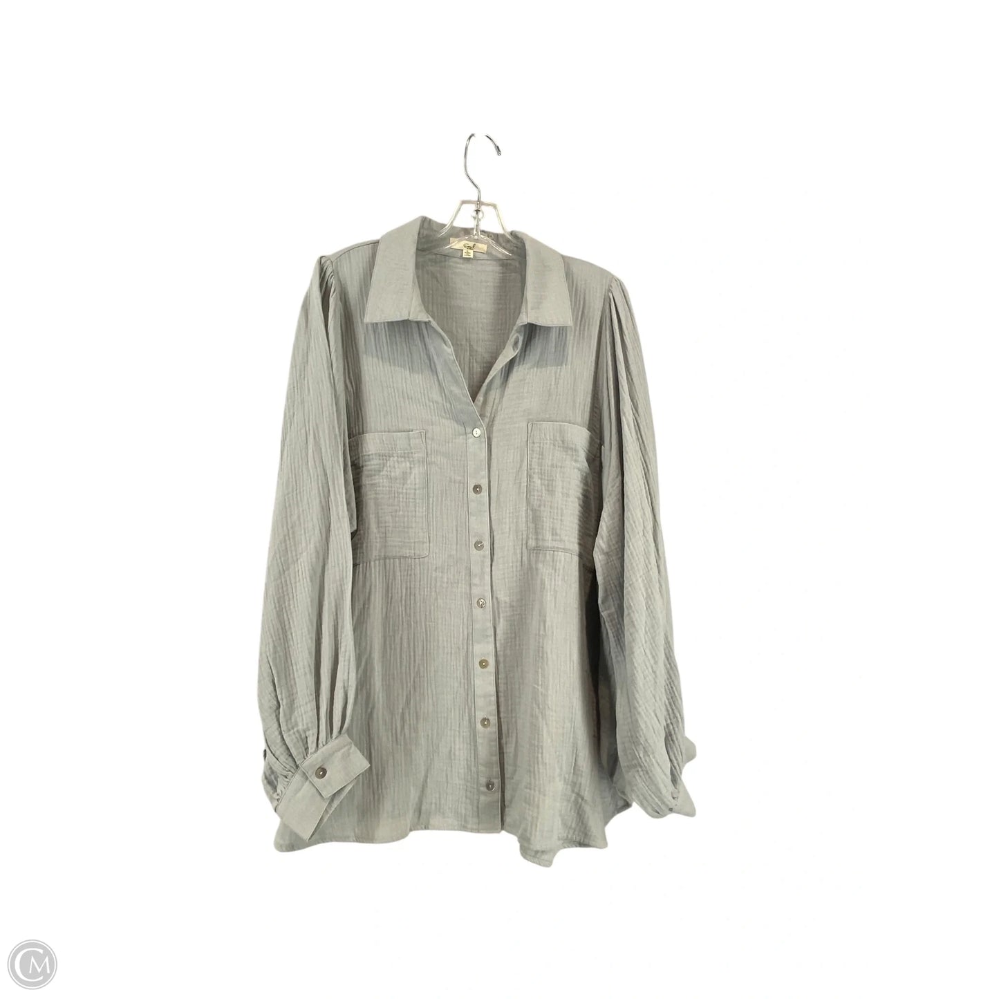 Top Long Sleeve By Easel In Blue, Size: L