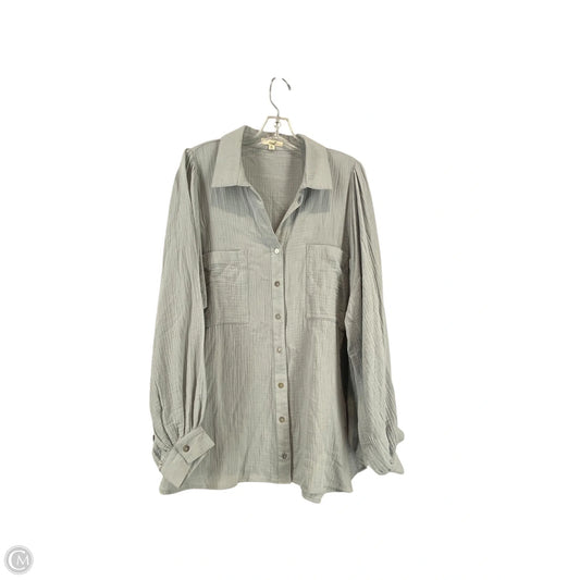 Top Long Sleeve By Easel In Blue, Size: L