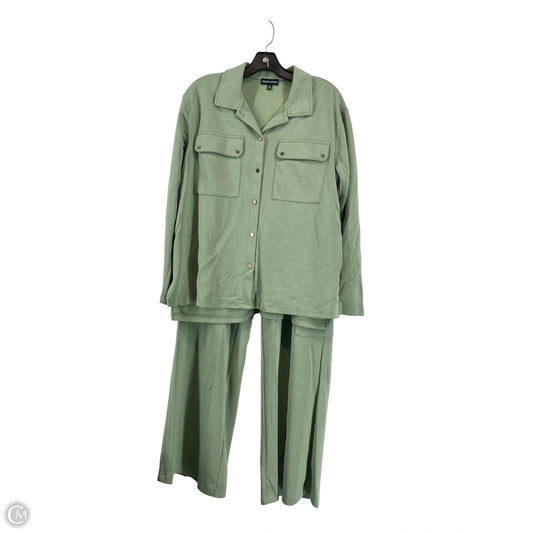 Top 2pc Long Sleeve By Modern Works In Green, Size: M
