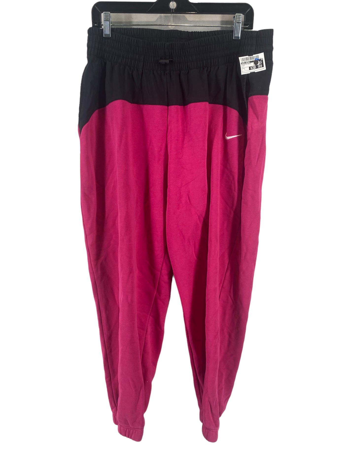 Pink Athletic Pants Nike Apparel, Size L